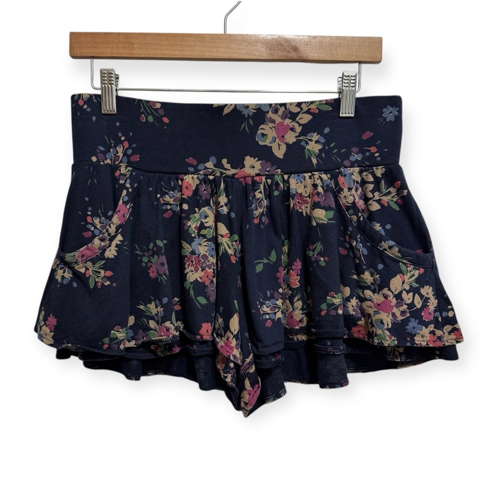 Express Y2K Floral Ruffle Micro Mini Shorts Skort